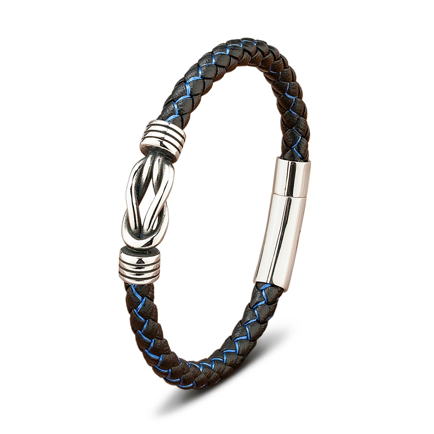 Bracelet Orion en cuir véritable et acier