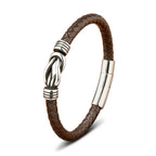 Bracelet Orion en cuir véritable et acier
