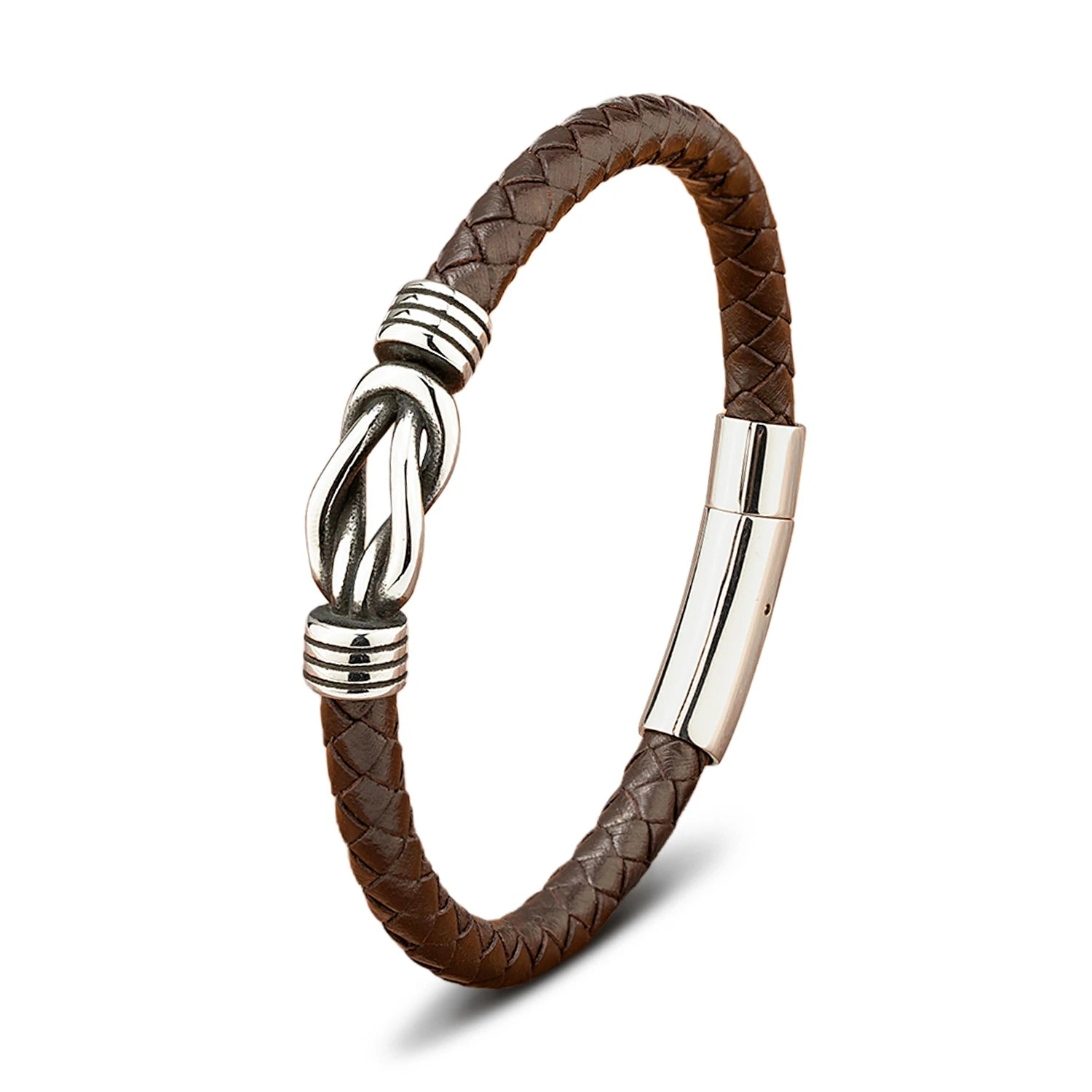 Bracelet Orion en cuir véritable et acier