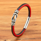 Bracelet Orion en cuir véritable et acier