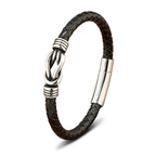 Bracelet Orion en cuir véritable et acier