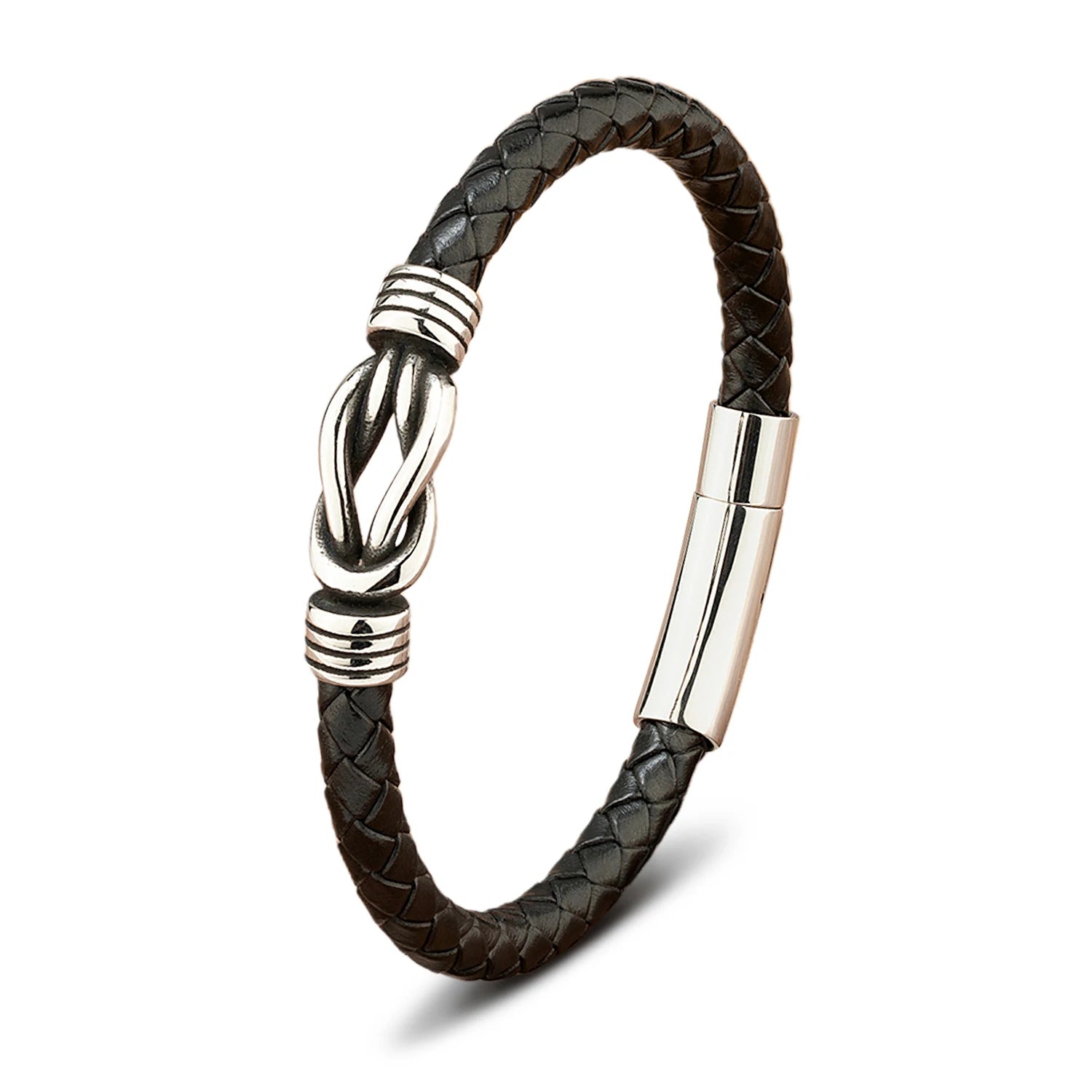 Bracelet Orion en cuir véritable et acier