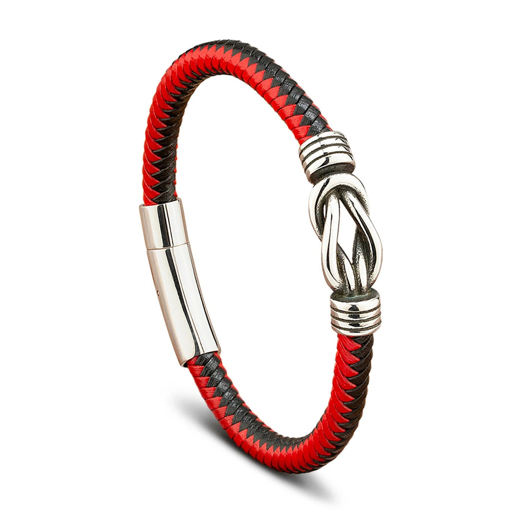 Bracelet Orion en cuir véritable et acier