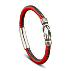 Bracelet Orion en cuir véritable et acier