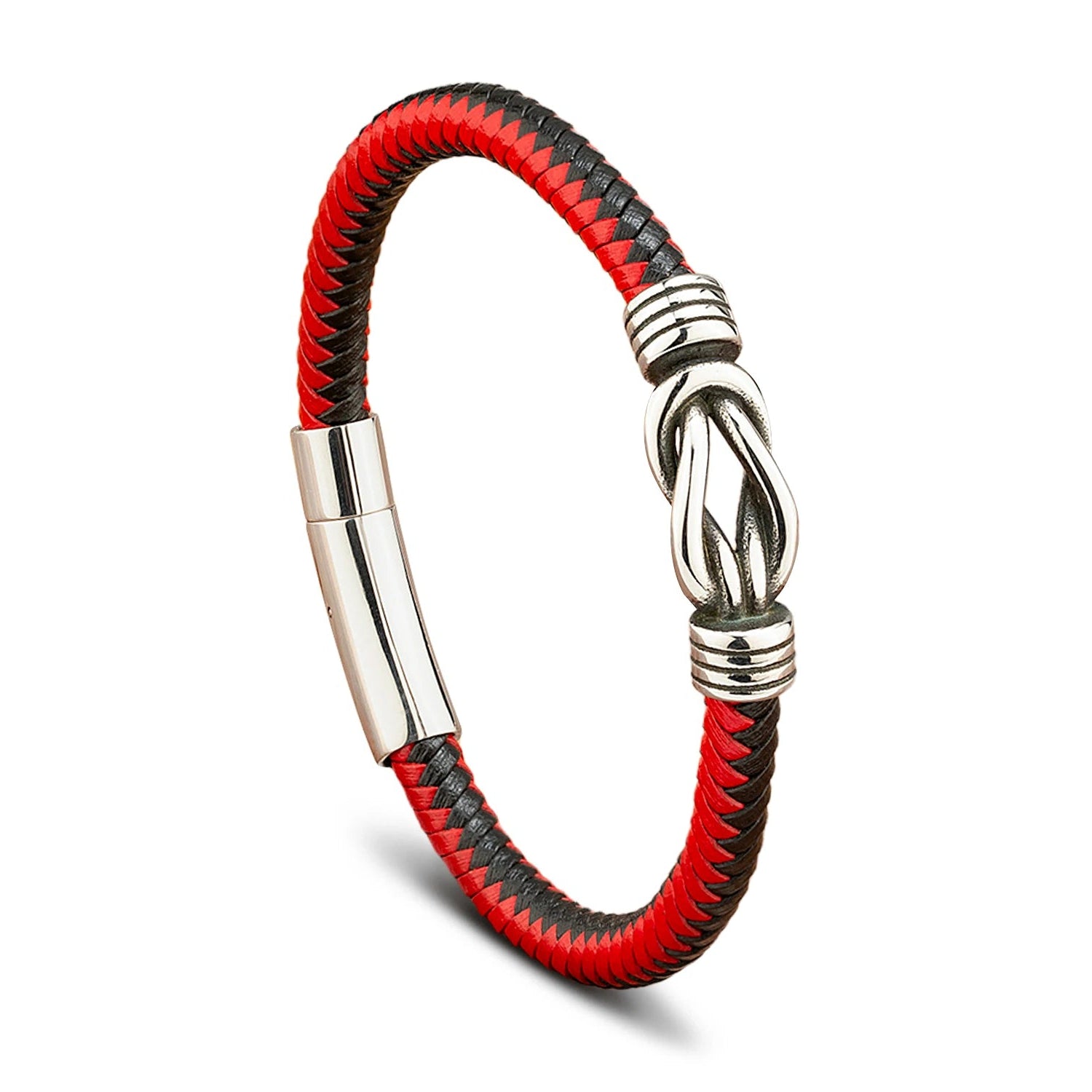 Bracelet Orion en cuir véritable et acier