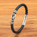 Bracelet Orion en cuir véritable et acier