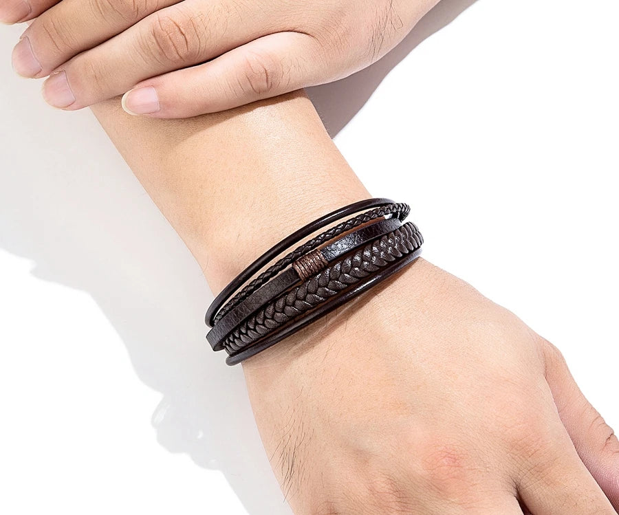 Bracelet Taormina en cuir et acier