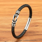 Bracelet Orion en cuir véritable et acier