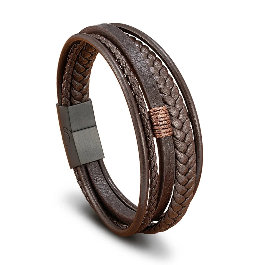 Bracelet Taormina en cuir et acier