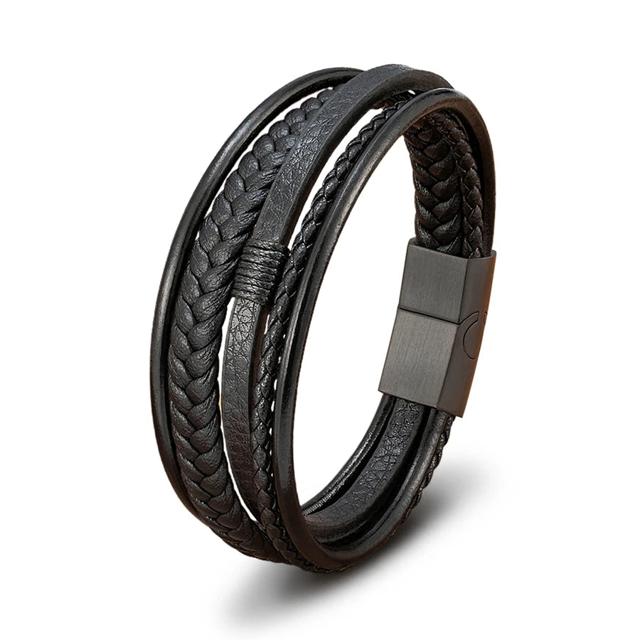 Bracelet Taormina en cuir et acier