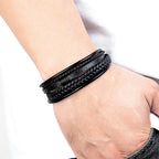Bracelet Taormina en cuir et acier